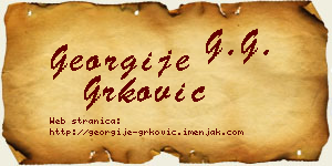 Georgije Grković vizit kartica